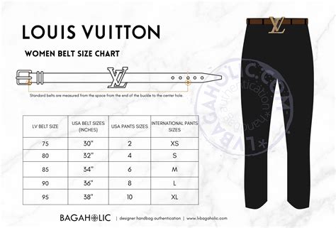 Louis Vuitton belt size chart